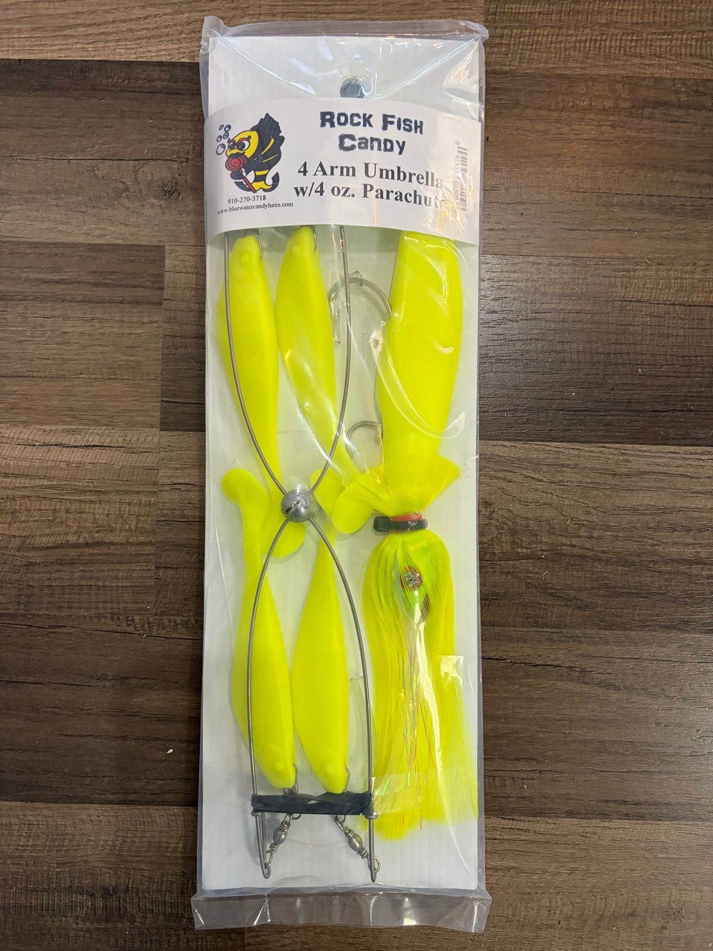 Rock Fish Candy 6 Arm Umbrella Rig with Mojo Parachute