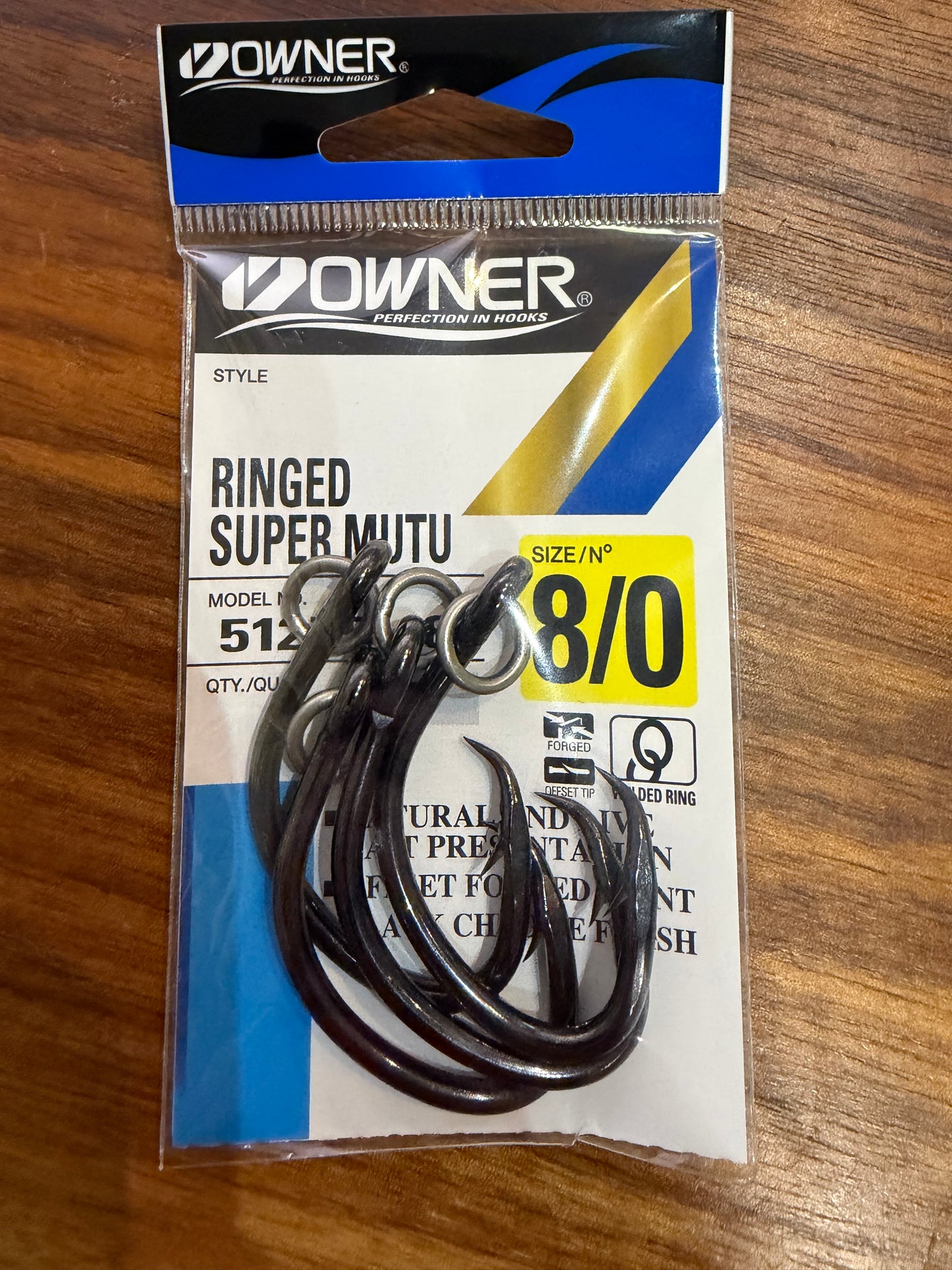 OWNER SUPER MUTU RINGED HOOKS- (#8/0, #9/0 and 10/0 sizes available)