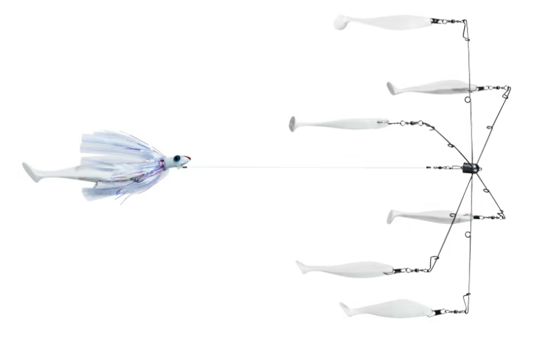Rock Fish Candy 6 Arm Umbrella Rig with Mojo Parachute