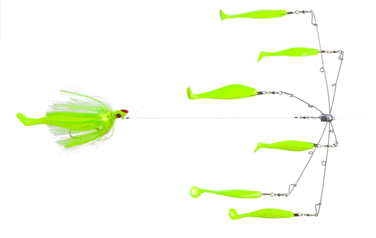 Rock Fish Candy 6 Arm Umbrella Rig with Mojo Parachute